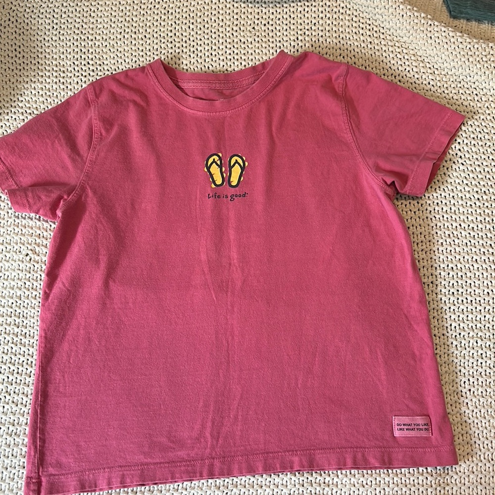 *4/$20* Life is Good Flip Flop Tee Girls Size Large 10